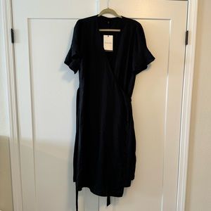 NWT Who What Wear Black Wrap Dress